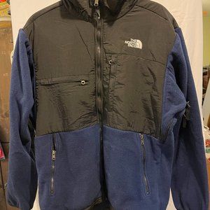 The North Face TNF Fleece Jacket Coat Blue Nice Condition Mens Medium